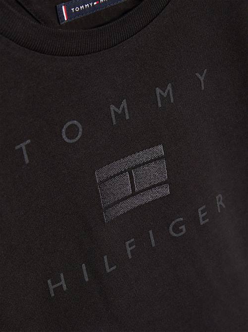 Tommy Hilfiger Logo Tişört Erkek Çocuk Siyah | TH872PLG