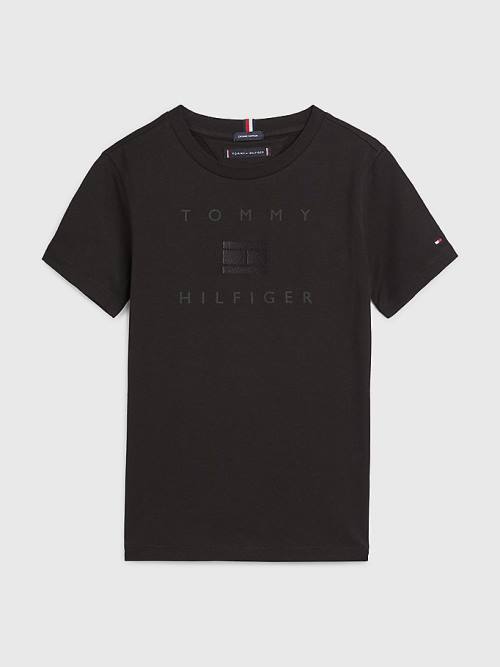 Tommy Hilfiger Logo Tişört Erkek Çocuk Siyah | TH872PLG