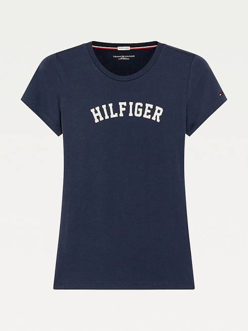 Tommy Hilfiger Logo Tişört Kadın Mavi | TH847VFW