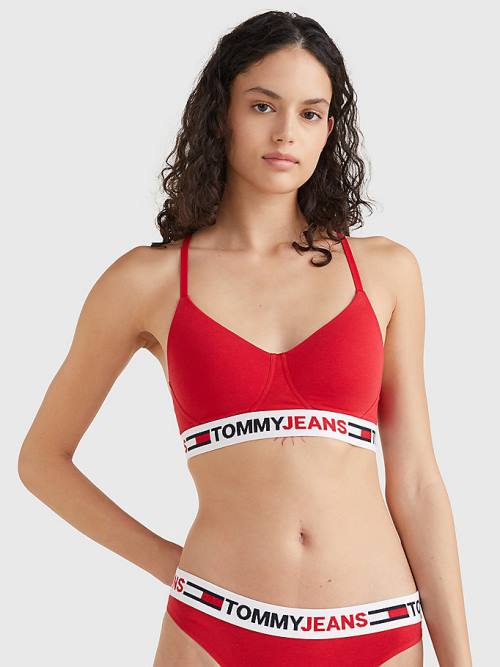 Tommy Hilfiger Logo Underband Lightly Astar Bralette İç Giyim Kadın Kırmızı | TH437KGW