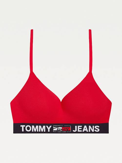 Tommy Hilfiger Logo Underband Padded Bralette İç Giyim Kadın Kırmızı | TH047HPK