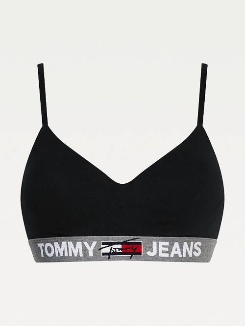 Tommy Hilfiger Logo Underband Padded Bralette İç Giyim Kadın Siyah | TH748VSI