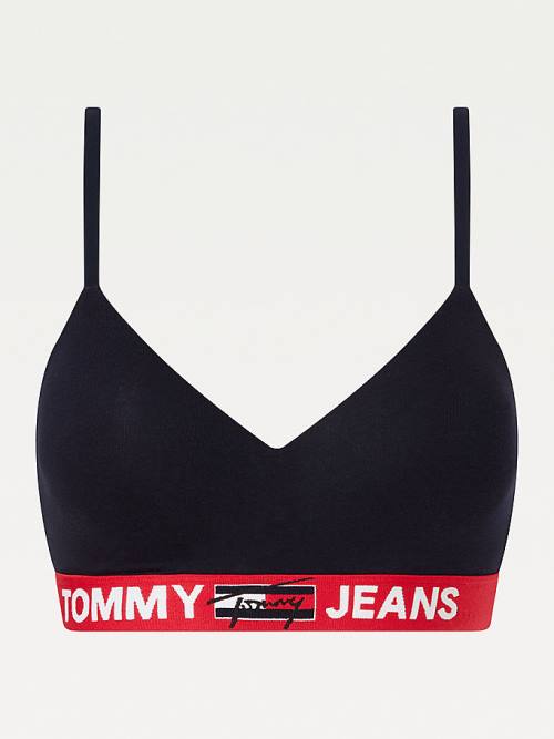 Tommy Hilfiger Logo Underband Padded Bralette İç Giyim Kadın Mavi | TH956ZKY