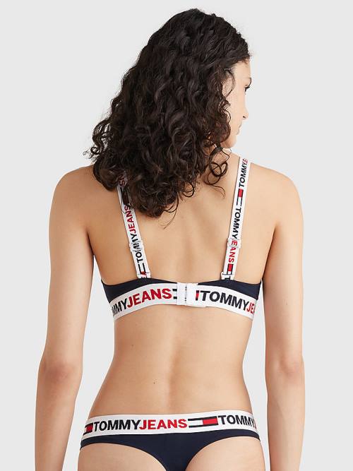 Tommy Hilfiger Logo Underband Triangle Bra İç Giyim Kadın Mavi | TH260DGL