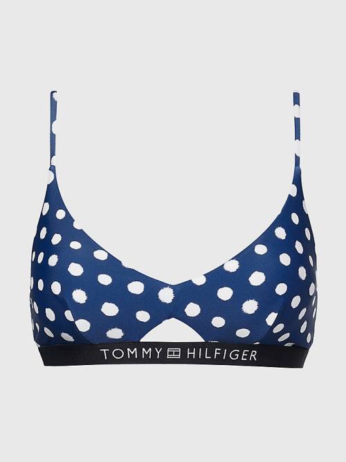 Tommy Hilfiger Logo Waistband Bikini Bralette Mayo Kadın Mavi | TH135TMN