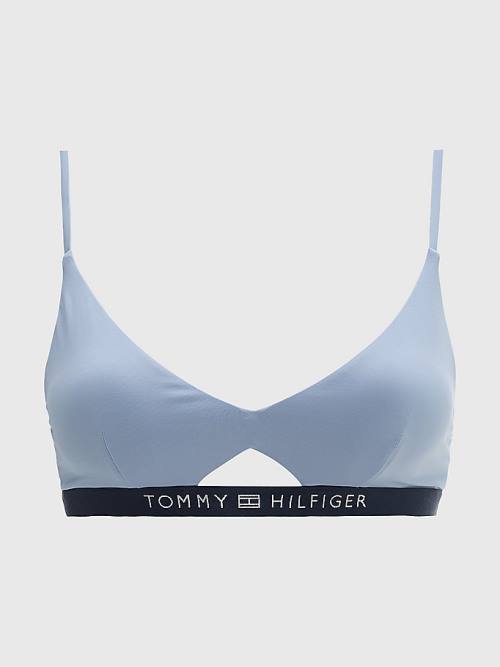 Tommy Hilfiger Logo Waistband Bikini Bralette Mayo Kadın Mavi | TH167KQO