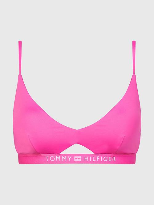 Tommy Hilfiger Logo Waistband Bikini Bralette Mayo Kadın Pembe | TH840WHO