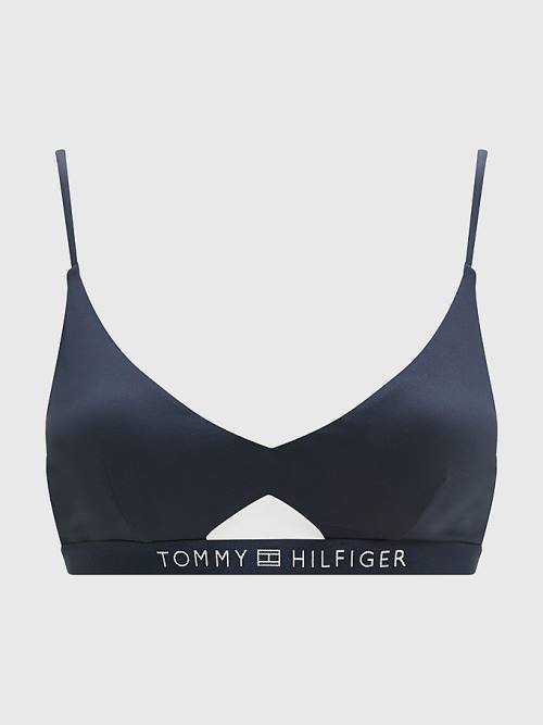 Tommy Hilfiger Logo Waistband Bikini Bralette Mayo Kadın Mavi | TH852TMH