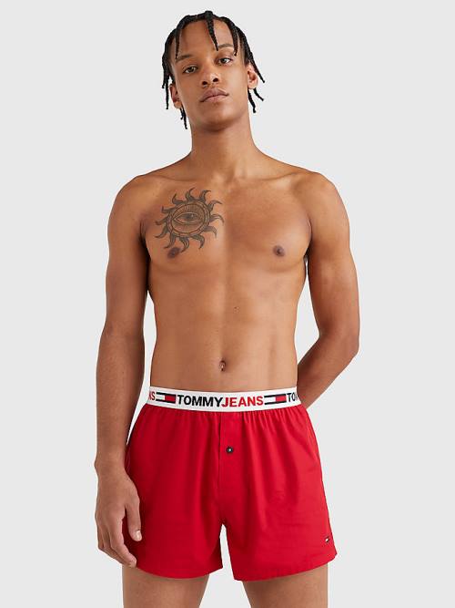 Tommy Hilfiger Logo Waistband Boksör Shorts İç Giyim Erkek Kırmızı | TH802BKI