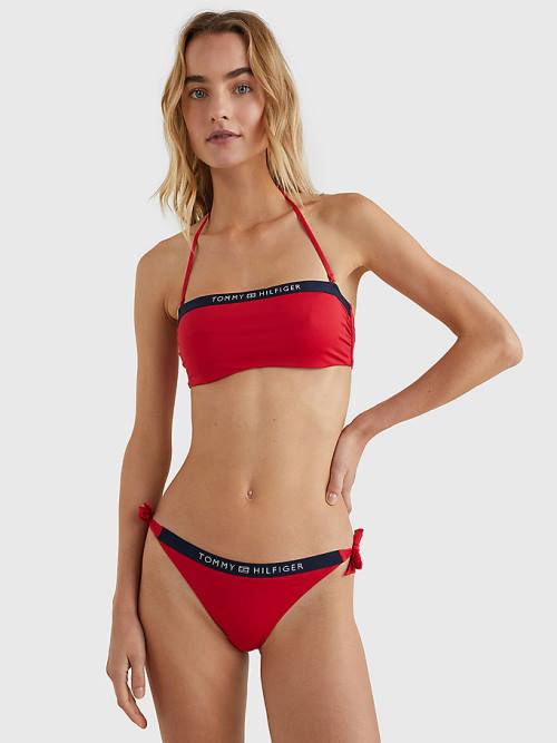 Tommy Hilfiger Logo Waistband Cheeky Fit Bikini Bottoms Mayo Kadın Kırmızı | TH916NLV