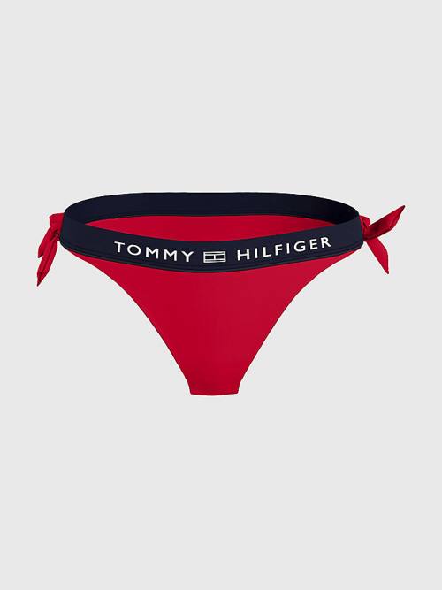 Tommy Hilfiger Logo Waistband Cheeky Fit Bikini Bottoms Mayo Kadın Kırmızı | TH916NLV