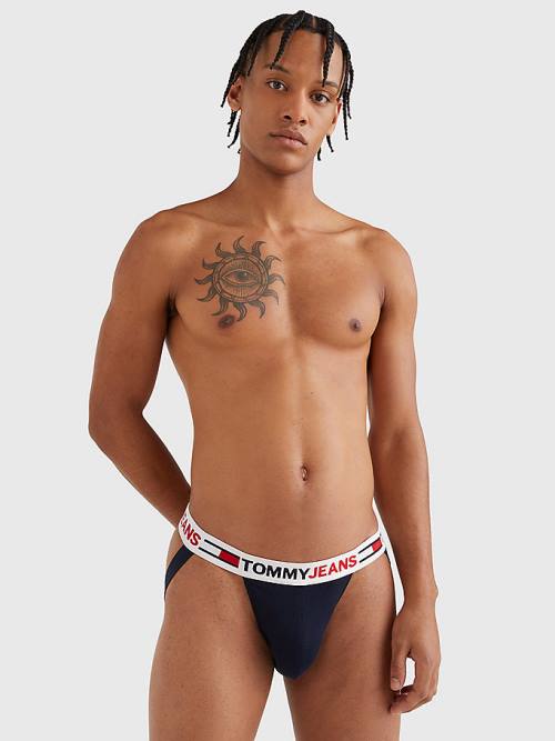 Tommy Hilfiger Logo Waistband Jockstrap İç Giyim Erkek Mavi | TH410JWM