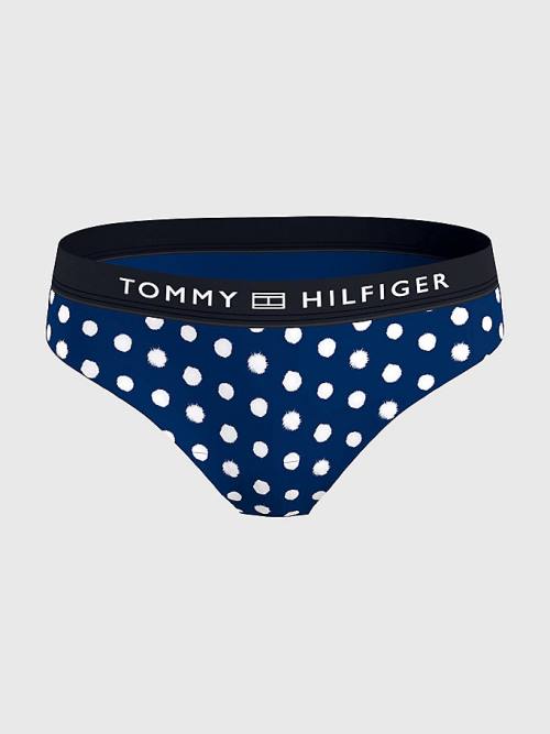 Tommy Hilfiger Logo Waistband Klasik Bikini Bottoms Mayo Kadın Mavi | TH164UIF