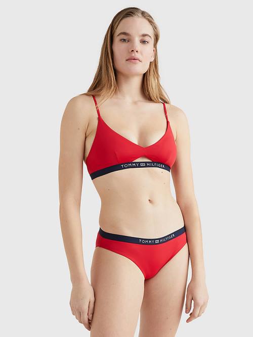 Tommy Hilfiger Logo Waistband Klasik Bikini Bottoms Mayo Kadın Kırmızı | TH279EGC