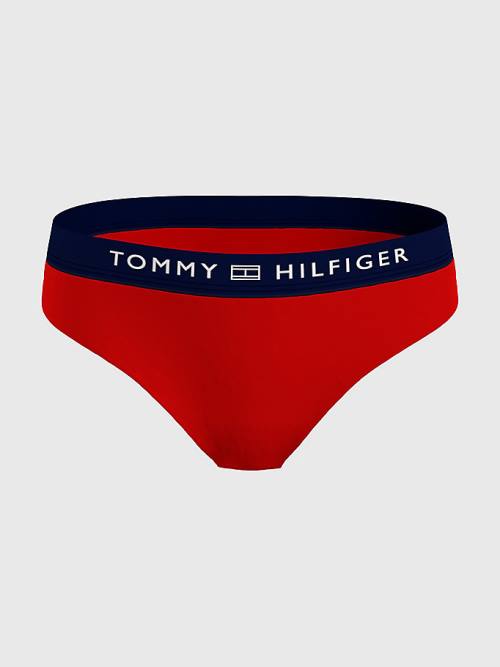 Tommy Hilfiger Logo Waistband Klasik Bikini Bottoms Mayo Kadın Kırmızı | TH279EGC