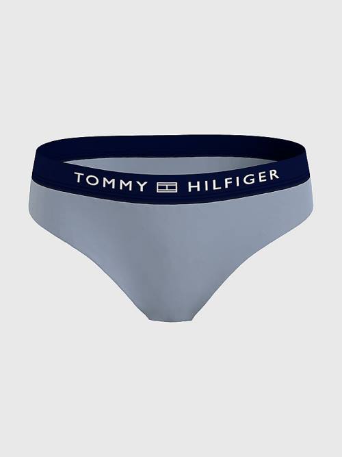 Tommy Hilfiger Logo Waistband Klasik Bikini Bottoms Mayo Kadın Mavi | TH908SFC