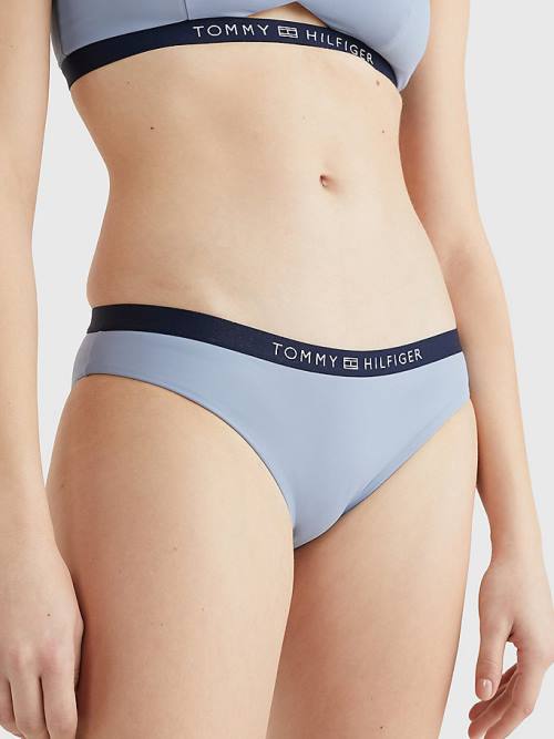 Tommy Hilfiger Logo Waistband Klasik Bikini Bottoms Mayo Kadın Mavi | TH908SFC