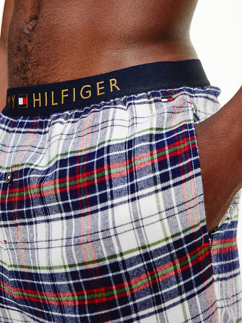 Tommy Hilfiger Logo Waistband Pamuklu Bottoms Pijama Erkek Mavi | TH048XBQ