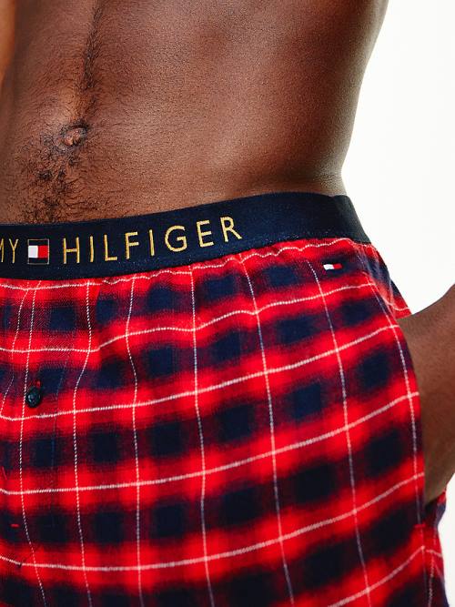 Tommy Hilfiger Logo Waistband Pamuklu Bottoms Pijama Erkek Kırmızı | TH125HQJ