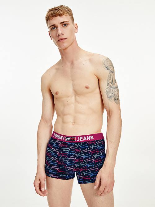 Tommy Hilfiger Logo Waistband Print Trunks İç Giyim Erkek Bej Rengi | TH695NMD