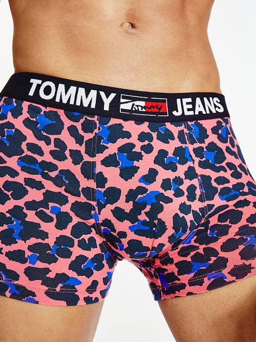 Tommy Hilfiger Logo Waistband Print Trunks İç Giyim Erkek Pembe | TH819JUY