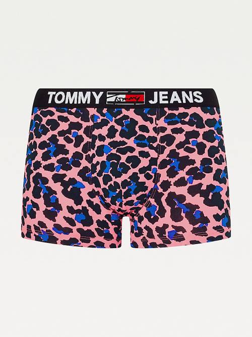 Tommy Hilfiger Logo Waistband Print Trunks İç Giyim Erkek Pembe | TH819JUY