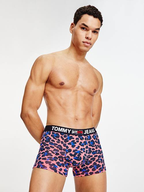 Tommy Hilfiger Logo Waistband Print Trunks İç Giyim Erkek Pembe | TH819JUY