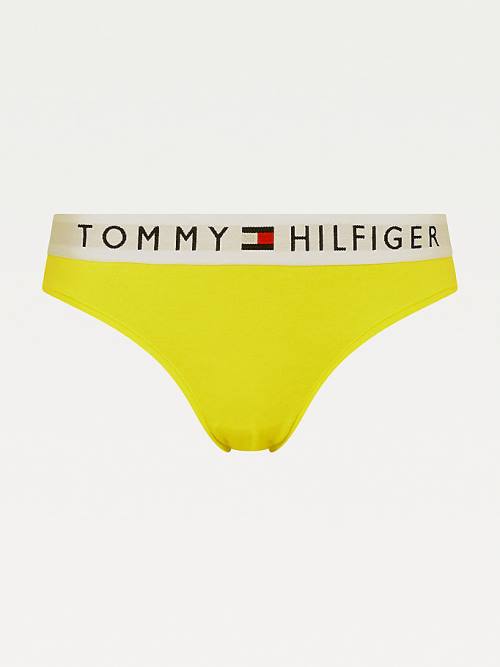 Tommy Hilfiger Logo Waistband Stretch Pamuklu Briefs İç Giyim Kadın Sarı | TH327MCB