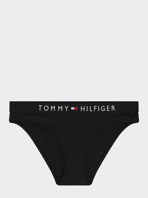 Tommy Hilfiger Logo Waistband Stretch Pamuklu Briefs İç Giyim Kadın Siyah | TH897XBC