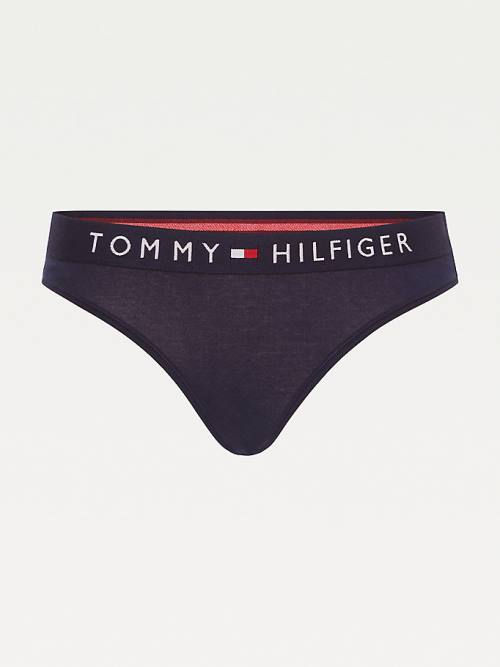 Tommy Hilfiger Logo Waistband Stretch Pamuklu Briefs İç Giyim Kadın Mavi | TH943NAU