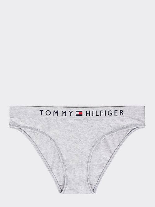 Tommy Hilfiger Logo Waistband Stretch Pamuklu Briefs İç Giyim Kadın Gri | TH961PSU