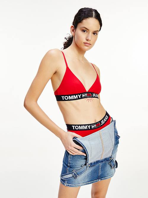 Tommy Hilfiger Logo Waistband Tanga İç Giyim Kadın Kırmızı | TH670OHP