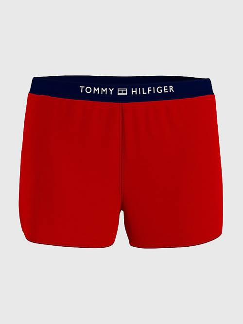 Tommy Hilfiger Logo Waistband Terry Shorts Mayo Kadın Kırmızı | TH532LGS