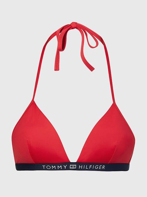 Tommy Hilfiger Logo Waistband Triangle Bikini Top Mayo Kadın Kırmızı | TH560RLP