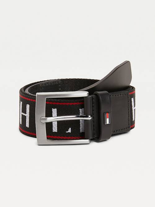 Tommy Hilfiger Logo Webbing Kemer Erkek Siyah | TH752JMC