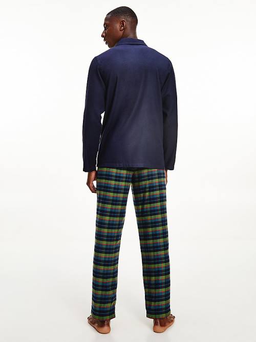 Tommy Hilfiger Long Sleeve Check Set Pijama Erkek Yeşil | TH219ZWL