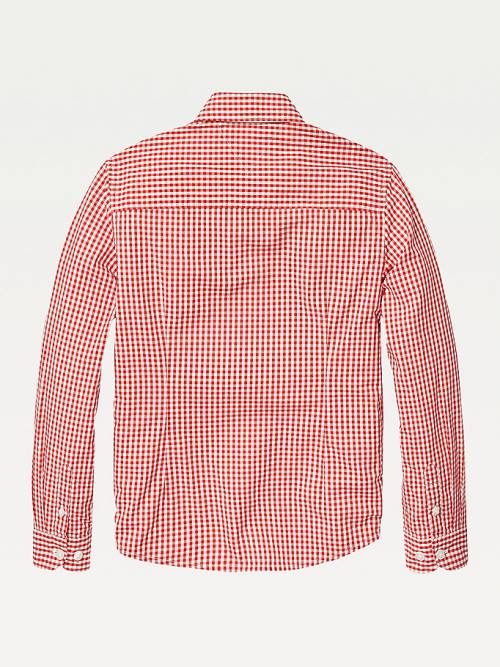 Tommy Hilfiger Long Sleeve Gingham Gömlek Erkek Çocuk Kırmızı | TH537LGT