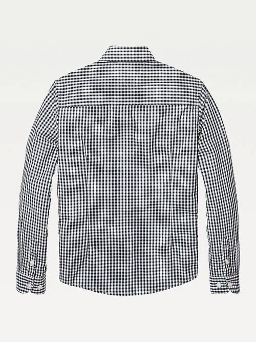 Tommy Hilfiger Long Sleeve Gingham Shirt Tişört Kiz Çocuk Mavi | TH152IVM