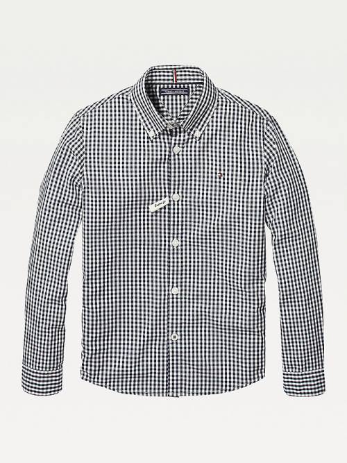 Tommy Hilfiger Long Sleeve Gingham Shirt Tişört Kiz Çocuk Mavi | TH152IVM