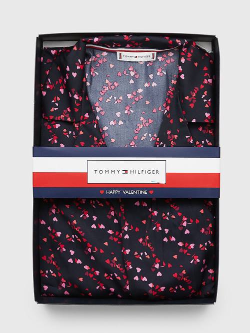 Tommy Hilfiger Long Sleeve Set Pijama Kadın Mavi | TH032WRE