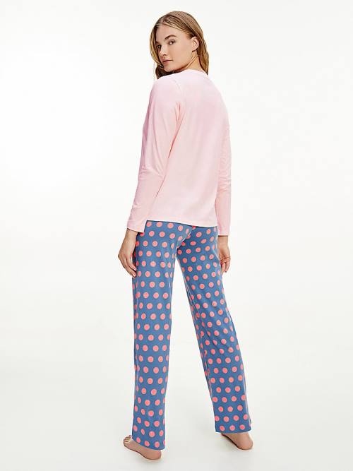 Tommy Hilfiger Long Sleeve Set Pijama Kadın Mavi | TH682UAL