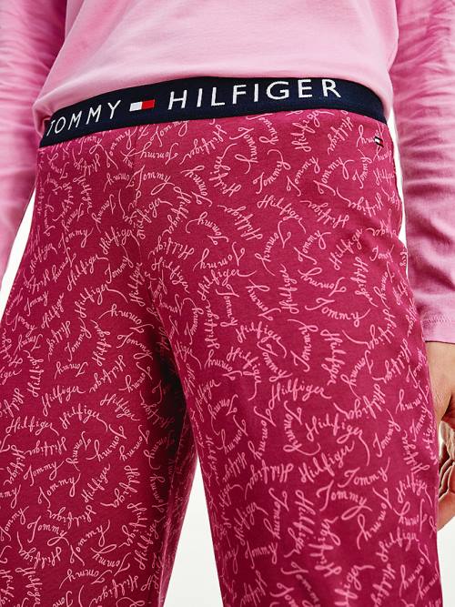 Tommy Hilfiger Long Sleeve Set Pijama Kadın Mor | TH709QSL