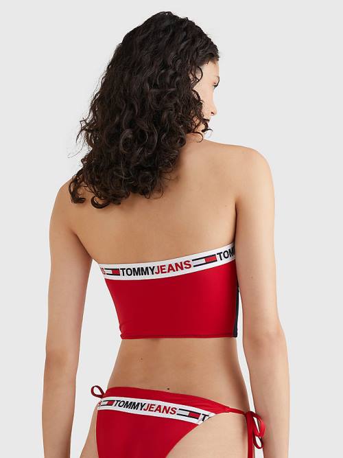 Tommy Hilfiger Longline Bandeau Bikini Top Mayo Kadın Mavi | TH429DIX