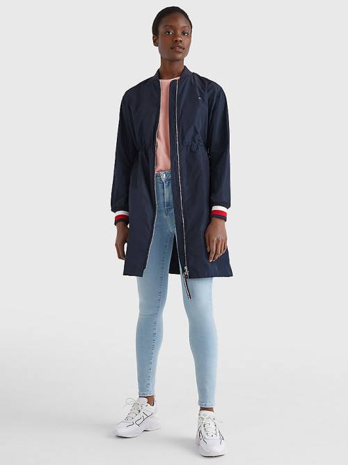 Tommy Hilfiger Longline Bomber Coat Ceket Kadın Mavi | TH346VGZ