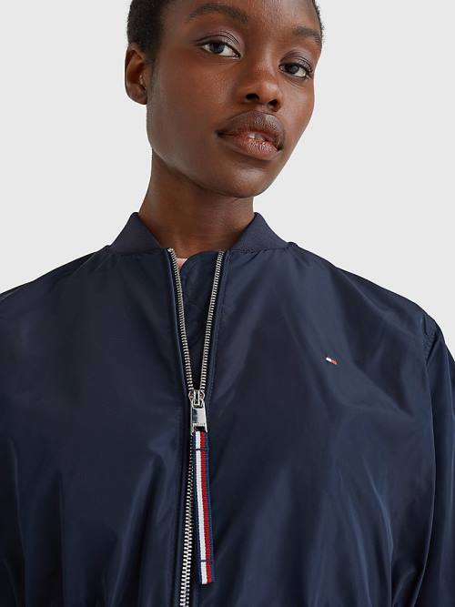 Tommy Hilfiger Longline Bomber Coat Ceket Kadın Mavi | TH346VGZ