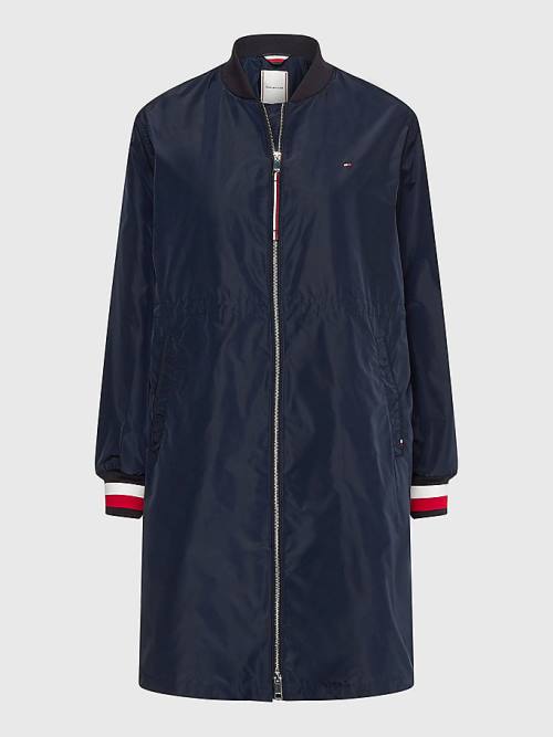 Tommy Hilfiger Longline Bomber Coat Ceket Kadın Mavi | TH346VGZ