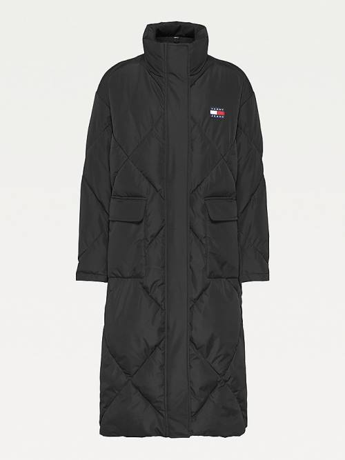 Tommy Hilfiger Longline Down Puffer Coat Ceket Kadın Siyah | TH925GMP