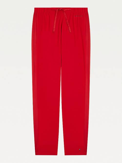 Tommy Hilfiger Lounge Contrast Stripe Stretch Trousers Pijama Kadın Kırmızı | TH365LBN