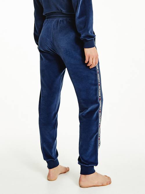 Tommy Hilfiger Lounge Drawstring Velour Joggers Pantolon Kadın Mavi | TH174ZNF