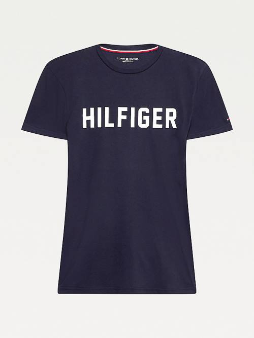 Tommy Hilfiger Lounge Logo Organic Pamuklu Pijama Erkek Mavi | TH084POA